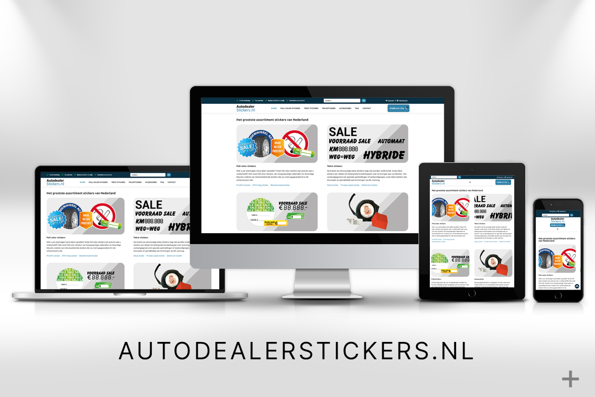 Website project website re-styling gemaakt en Google geoptimaliseerd voor Autodealerstickers.nl door 2B Media uit Delft