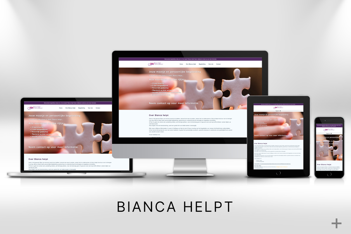 Website project website gemaakt en Google geoptimaliseerd voor Bianca Helpt door 2B Media uit Delft