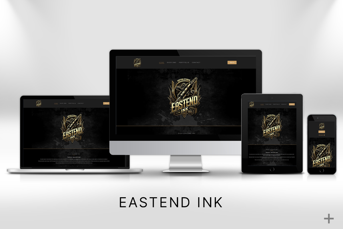 Website project 1 pagina website gemaakt en Google geoptimaliseerd voor Eastend Ink door 2B Media uit Delft
