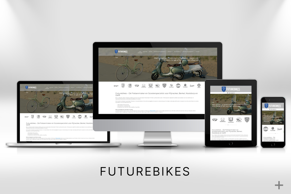 Website project website gemaakt en Google geoptimaliseerd voor Futurebikes door 2B Media uit Delft