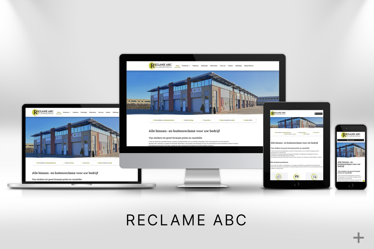 Website project website Google geoptimaliseerd voor Reclame ABC door 2B Media uit Delft
