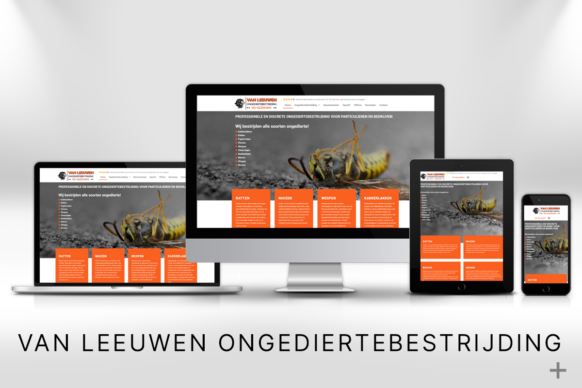 Website project website gemaakt en Google geoptimaliseerd voor van Leeuwen Ongediertebestrijding door 2B Media uit Delft