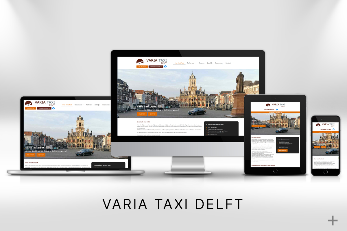 Website project website gemaakt en Google geoptimaliseerd voor Varia Taxi Delft door 2B Media uit Delft
