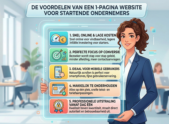 Inhoud blog: De voordelen van een 1-pagina website voor startende ondernemers.